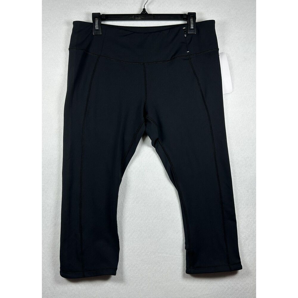 CALIA Essential Crossover Tight Fit Capri Leggings - Caviar Black XL - nwt